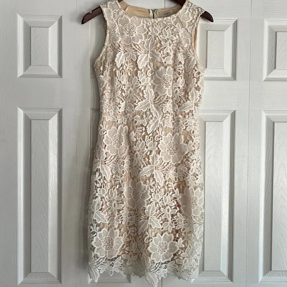loft cream dress Penny Ruffle Maxi Dress